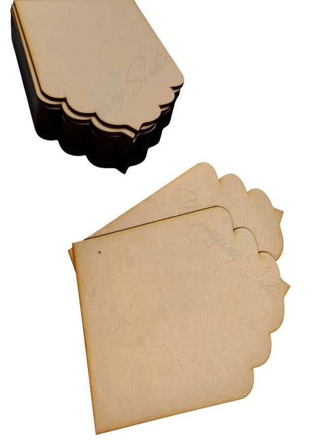 Wrapping Studio قاعدة جاروكا سادة من خشب MDF من WRAPPING STUDIO لأعمال فنية وحرفية يدوية، وزينة جدارية، وهدايا للمهرجانات (عبوة من قطعتين | 9.5 بوصة × 6.5 بوصة) - Image 3